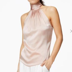 Ramy Brook Lori Tie Neck Stretch Silk Top X Small